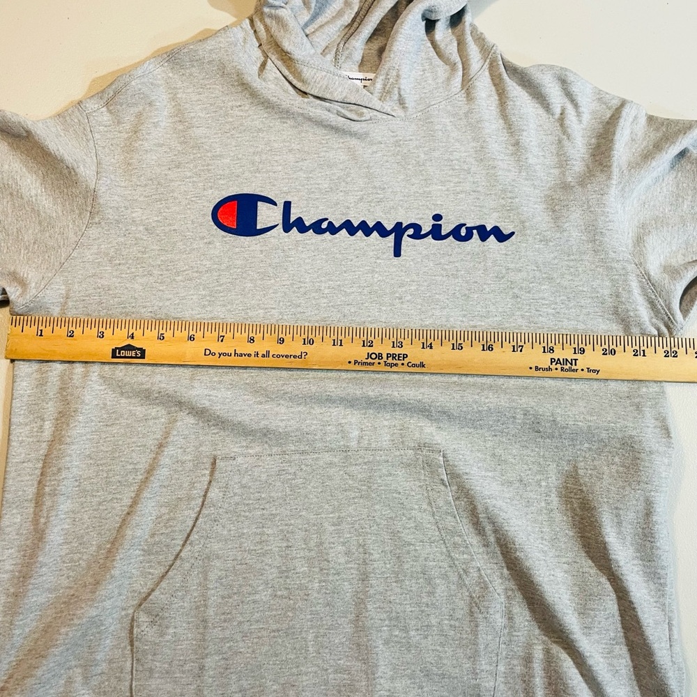 NWT Champion Women Large Heather Gray Hoodie with Logo - Picture 4 of 8